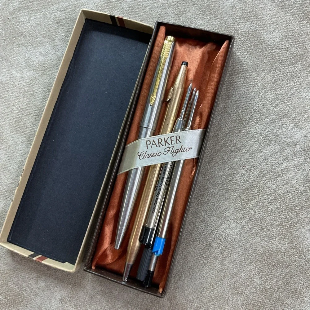 Vintage‎ Parker Classic Flighter GT Cap Action Ball Pen Brass